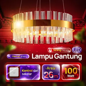 LEDCITY Lampu Gantung LED – minimalis aesthetic untuk ruang tamu, kamar tidur, ruang makan; lampu hias plafon rumah terang hemat energi, cahaya lembut nyaman untuk anak, lampu plafon minimalis, lampu ruang tamu aesthetic, lampu led plafon rumah 40056