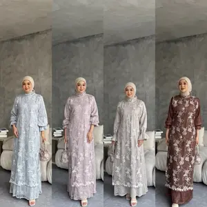 Melisa Dress Chantily Silk mix Brukat Sapto Terbaru Muslim Wanita Kondangan Lamaran
