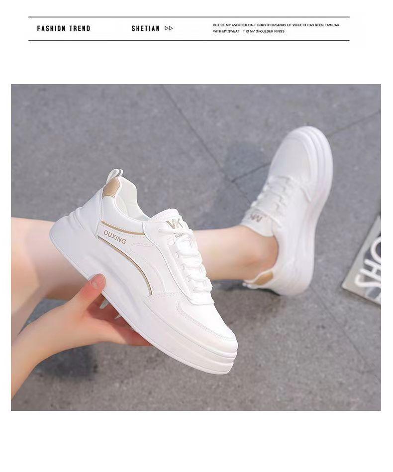 Product Introduction of New women's casual shoes Wear-resistant sole Breathable upper Korean style women's shoes Leather Rubber 44