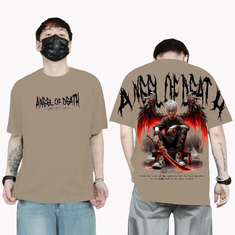 Product Introduction of kaos atasan pria ANGEL OF DEAT / kaos pria/wanita full caton cod bayar di tempat Baju Combed Distro Cowok Nyaman Panjang Pendek Oblong Santai 15