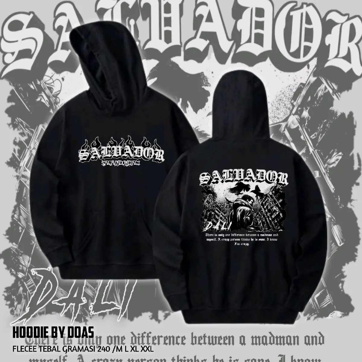 Hoodie S4lvador Dali Terbaru Sweater Distro Fleece Unisex Untuk Umum Elegant Wine sweater hoodie cowok