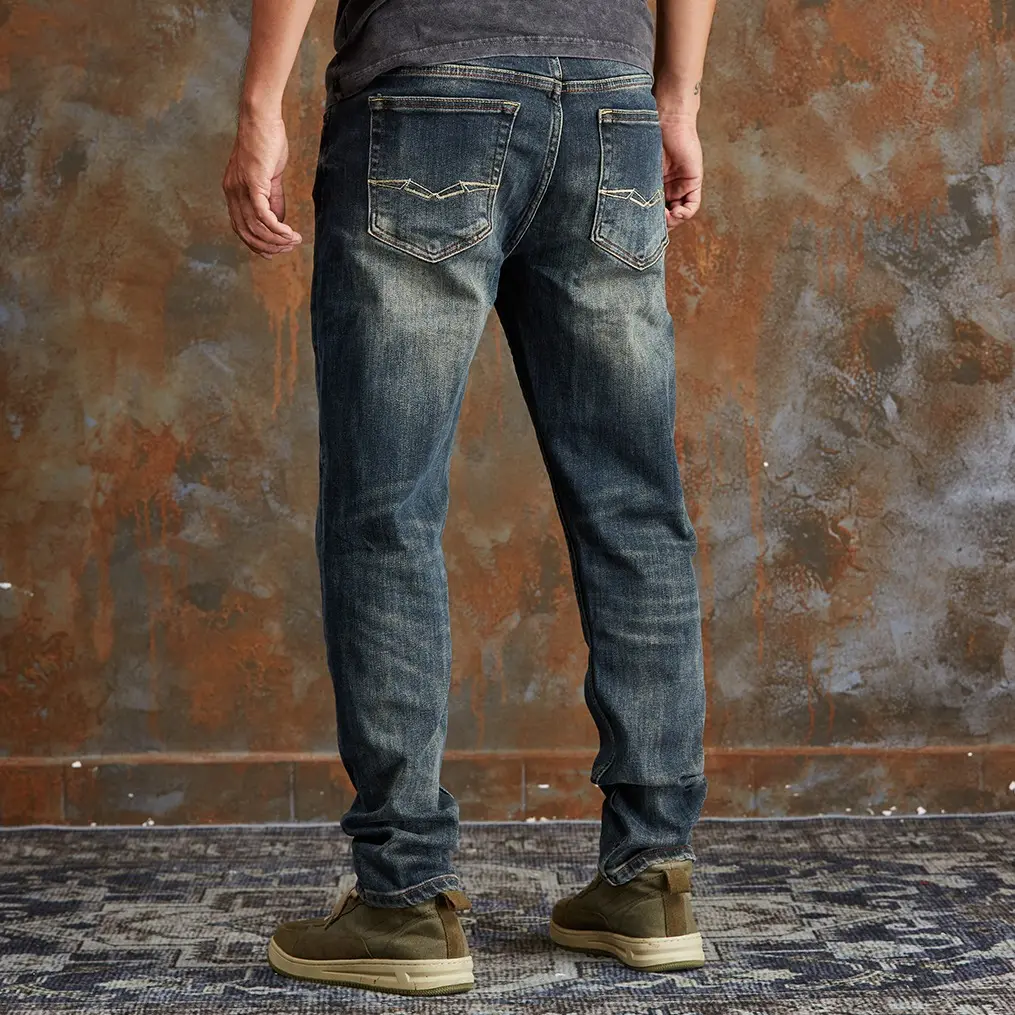Mã số 009, Quần Jean Nam, Màu Xanh Rêu Nhạt, Dáng Hơi Suông, Denim Co Giãn Thoải Mái, Phong Cách Đơn Giản Dành Cho Đàn Ông Trưởng Thành Menswear Pants
