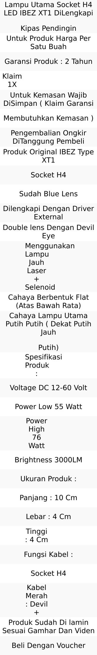 Ibez xt1 lampu h4 biled dengan selenoid dan high beam laser