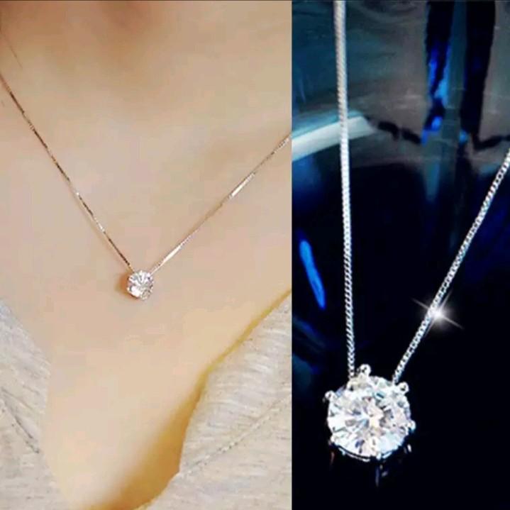 kalung wanita titanium mata satu silver terlaris best seller Kulit Emas Perak 3