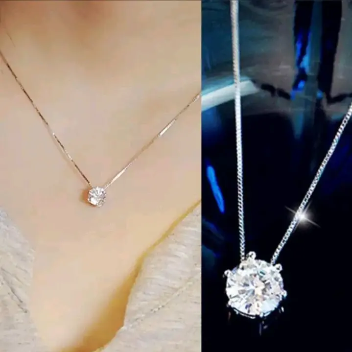 kalung wanita titanium mata satu silver terlaris best seller Kulit Emas Perak 3