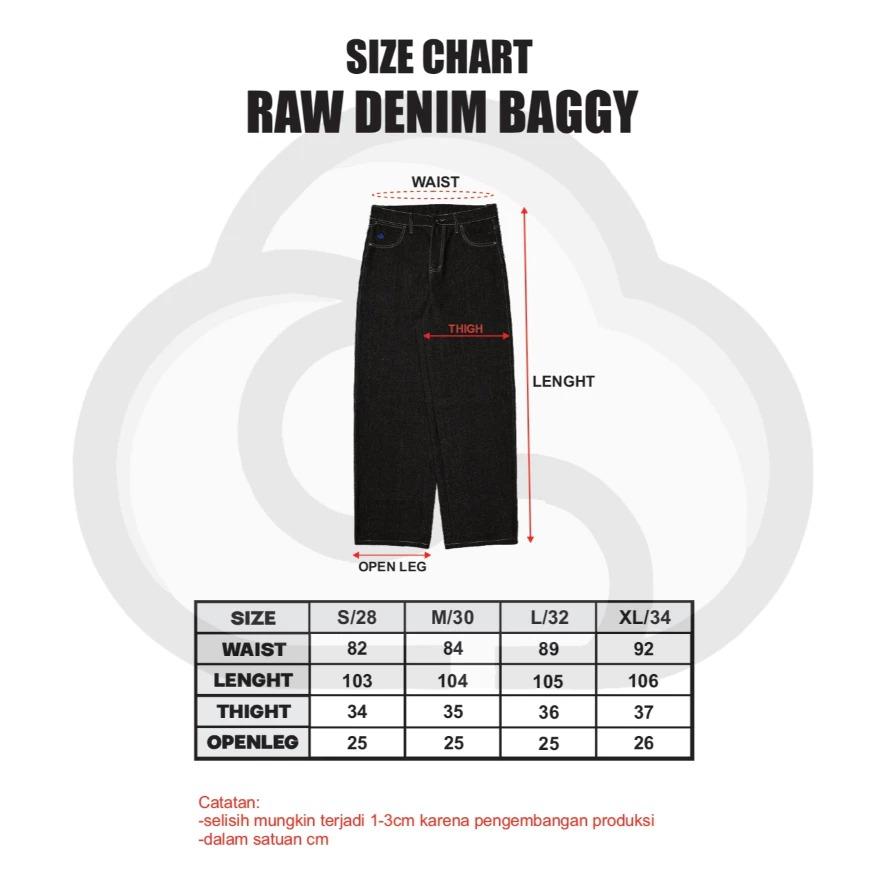 AFTERCLOUD - RAW DENIM BAGGY BALOON - BLUE BLACK