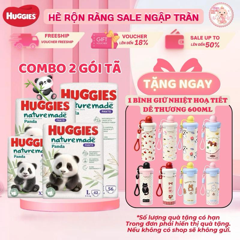 COMBO 2 GÓI TÃ HUGGIES NATURE MADE PANDA SIZE M56/L42/XL36/XXL24
