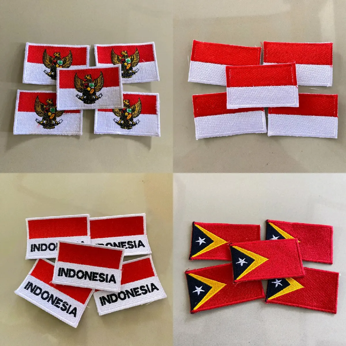 BET BENDERA BORDIR INDONESIA, TIMOR LESTE, TAIWAN, HONGKONG, KOREA, JEPANG VOL 1