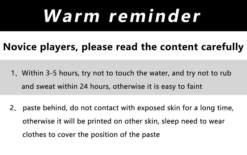 Product Introduction of Temporary tattoo sticker ZOAR-P91 Long-lasting tattoo adhesive art decoration for men and women. 8