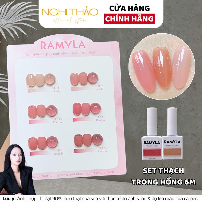 Set sơn gel thạch trong hồng RAMYLA 6 màu