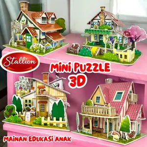 DIY Mainan Anak Puzzle 3D Foam Paper HOUSE Mainan Puzzle Edukasi