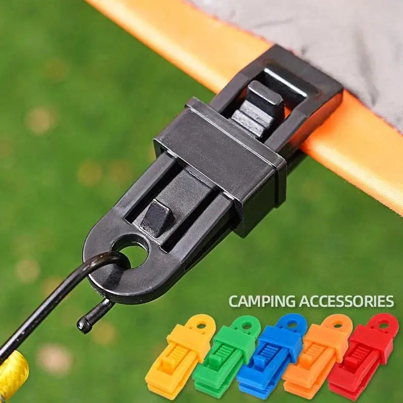Tent Canopy Clips Tarpaulin Holder Clips Outdoor Wind Rope Clips Reusable Awning Climbing Camping Accessories