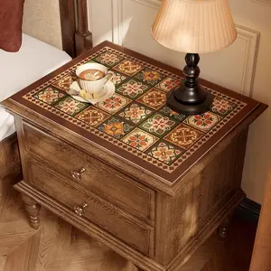 【hot sale】BAIYI alas meja kulit asli/tahan air, tahan minyak dan tahan suhu tinggi/tanpa dicuci, anti kotor dan anti selip/ukuran dapat disesuaikan/alas meja samping tempat tidur retro Amerika/alas oven microwave/alas mesin cuci/alas kulkas