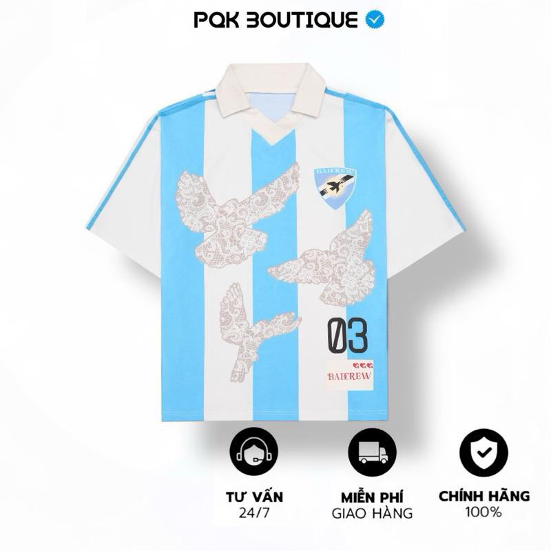 ( HÀNG MỚI VỀ ) Áo Thun Cổ Polo Form Rộng Nam Nữ BIRD Hoạ Tiết Hình In Phối Sọc Nổi Bật - Pqk Boutique