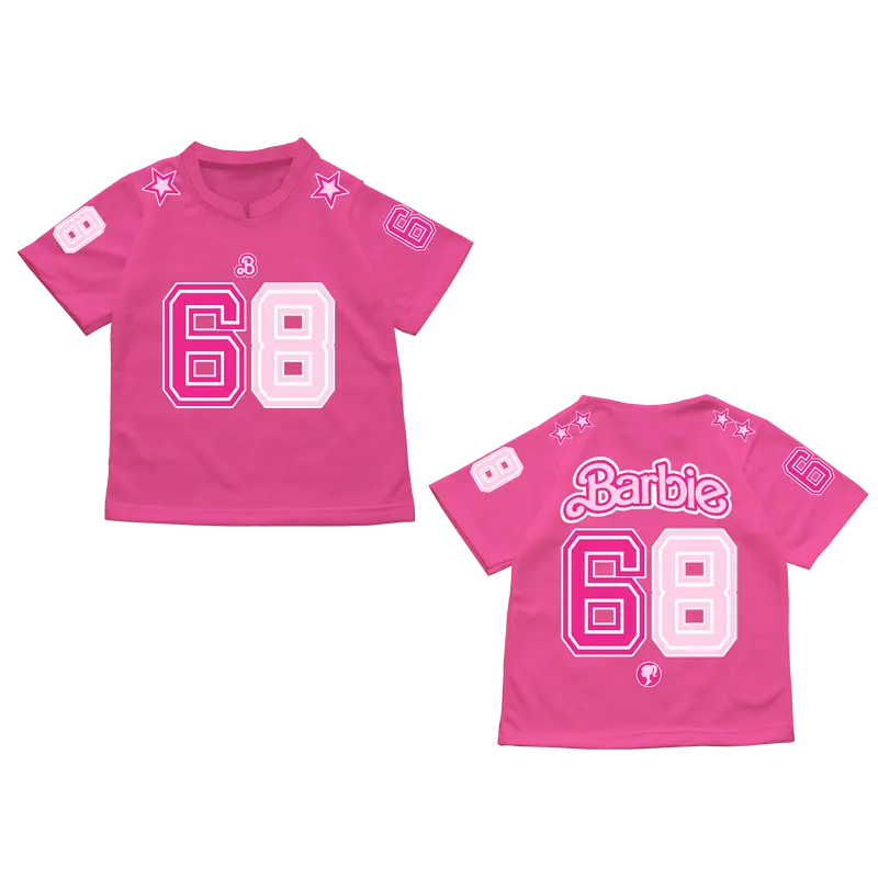 Kaos anak perempuan model jersey printing sablon barbie V1 umur 1-12 tahun bahan halus menyerap keringat  Distro Laki-Laki Minnie Cotton 6