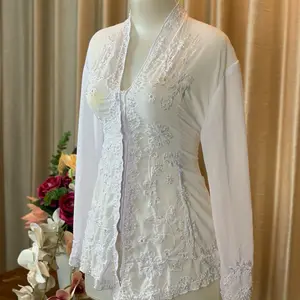 Kebaya kartini bordir full payet jepang motif cempaka