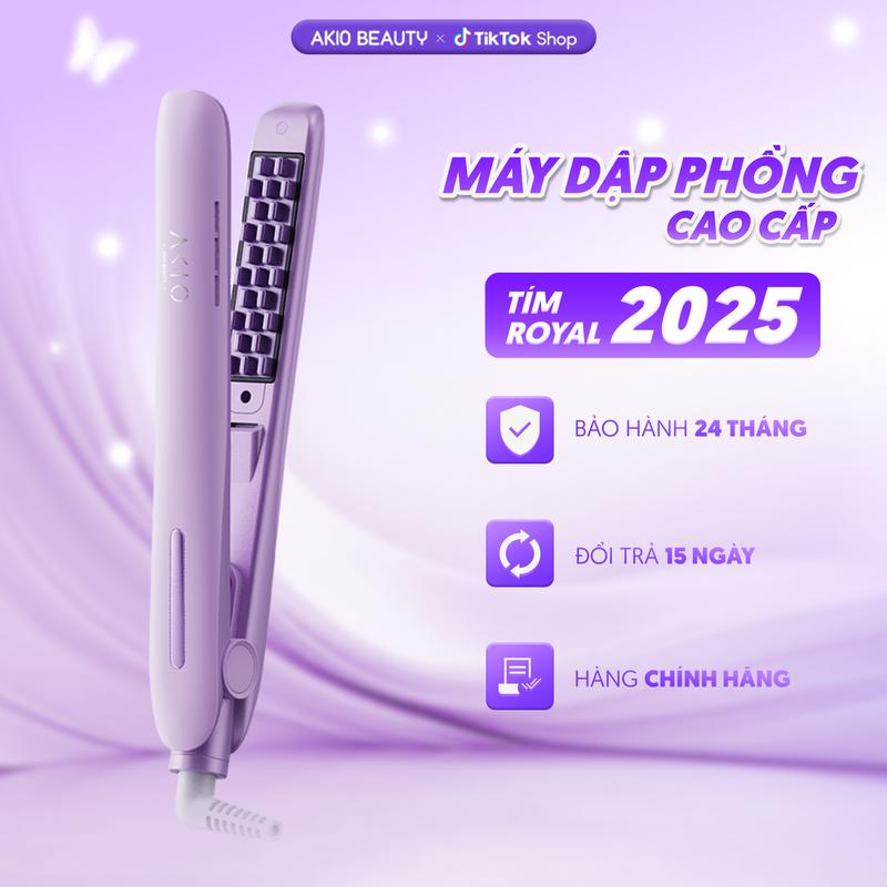 Máy uốn tóc dập xù AKIO bấm phồng chân tóc với 4 mức nhiệt, lớp phủ X2 ceramic không gây hư tổn tóc