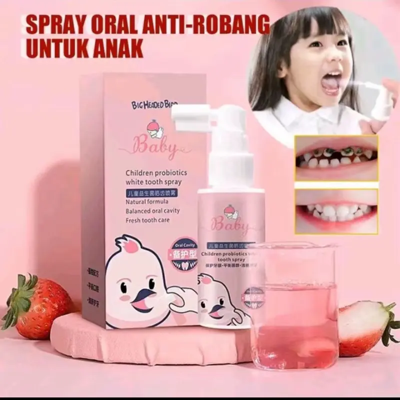Semprotan Vitamin Gigi Anak, Semprotan Pembersih Gigi, Mencegah Gigi Berlubang, Bau Mulut, Jaga Kesehatan Gigi & Gusi Anak 1-12 tahun, Terbuat dr ari Tumbuhan isi 40ml