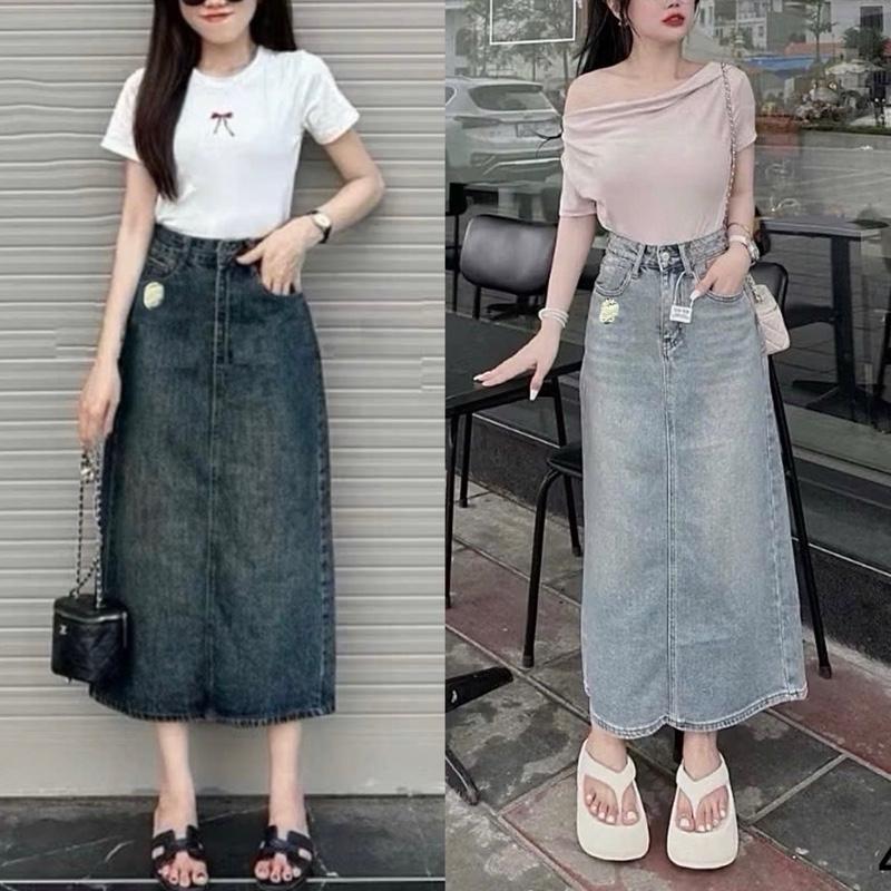 Chân Váy jean dài Bigsize 55-90kg sang chảnh tôn dáng Ms431