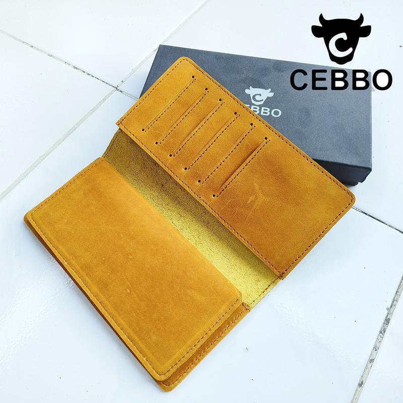 Dompet Panjang Pria Kulit Sapi Asli Crazy Horse Leathe Merk CEBBO Dompet Panjang Bisa Muat Hp Kartu Uang 7