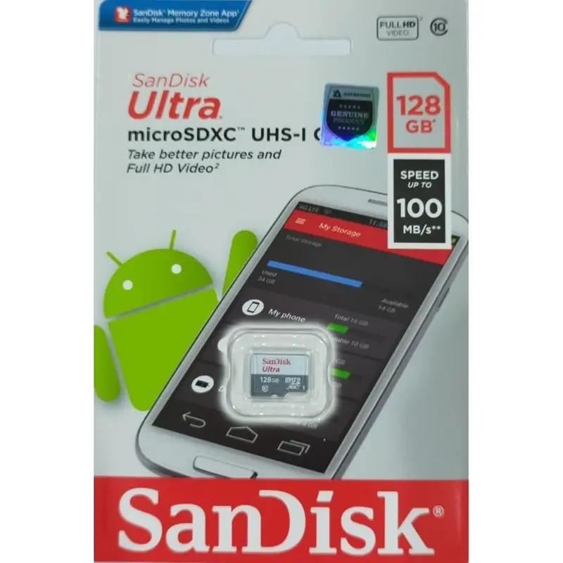 SanDisk Ultra 100MBps microSDXC Card Class 10 - 128GB - QUNR 2