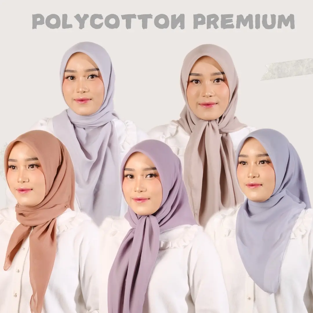 Hijab Polycotton Premium Kerudung Segi Empat Square
