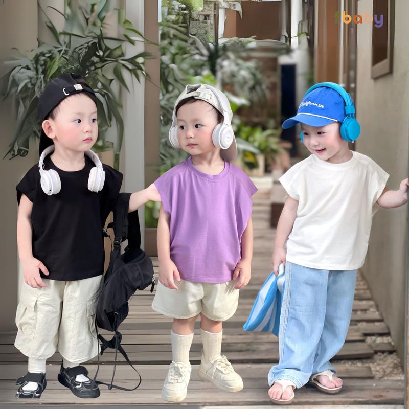 Áo sát nách bé trai bé gái dáng basic, áo ba lỗ chất liệu mềm mại thoáng mát tự nhiên co giãn 4 chiều