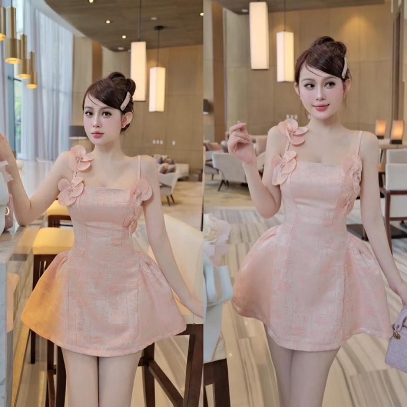 [Có Bigsize] Đầm 2 dây xoè bồng hoa KÈM QUẦN kho sỉ hải chuyền Đ372