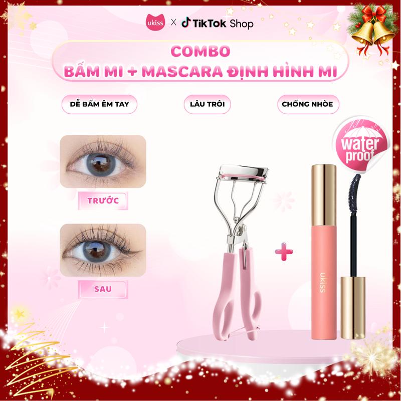  Ukiss Combo 01 Kẹp Mi Góc Rộng Kèm Đệm Thay Thế + 01 Mascara Định Hình Mi Lâu Trôi Không Lem 5g 