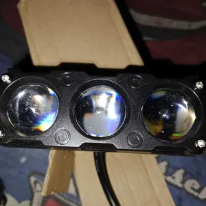 Lampu Tembak 3 Mata 2 Warna LED Laser Q9 HI LOW 12 WATT Lampu Sorot Motor Mobil 3 Mata SQL Lensa Super Bright 35 Watt IP68