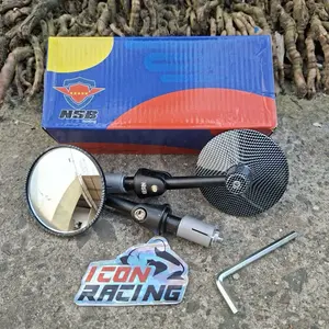 Spion Jalu Karbon Kaca Cembung Tangkai Fleksibel Universal motor dan Sepeda