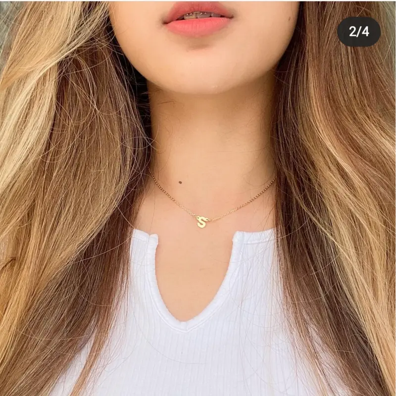 kalung inisial huruf A-Z anti karat dan anti alergi 0