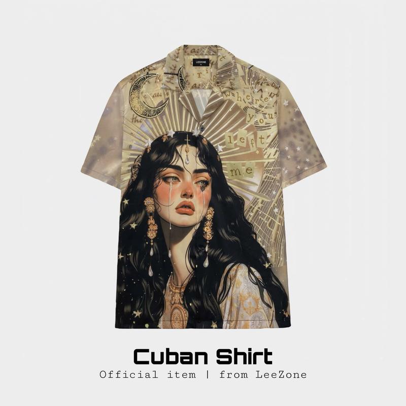 Sơmi Nước Mắt Nữ Hoàng | Cuban Shirt LEEZONE form rộng Menswear Áo