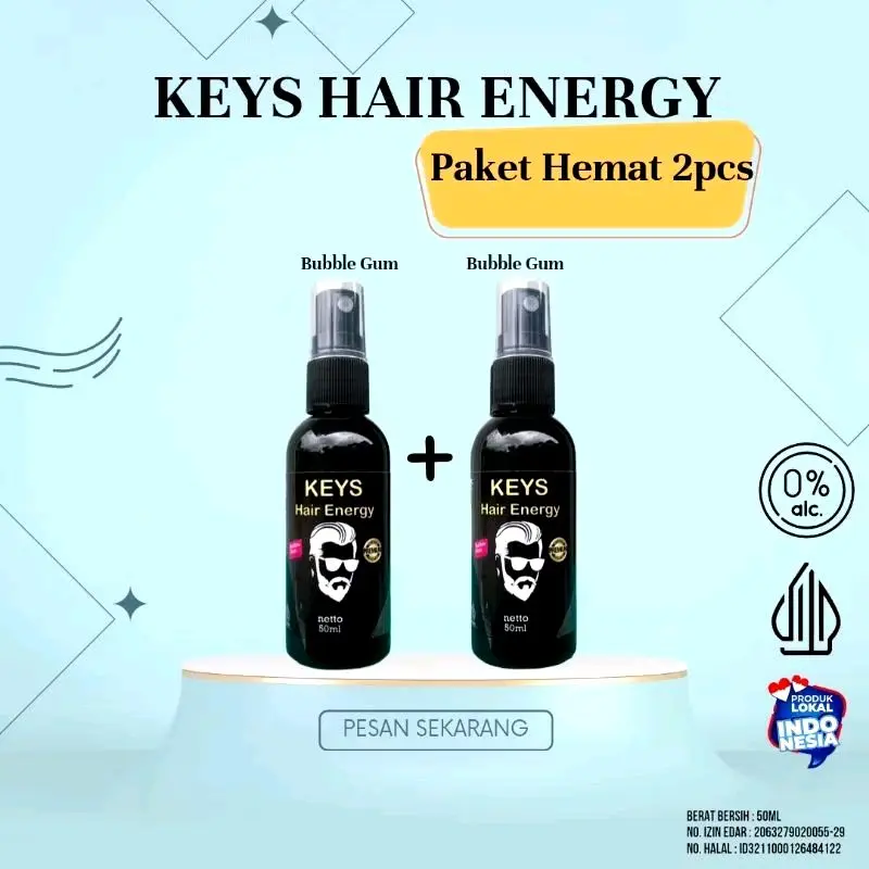 Promo Paket Paling Hemat Keys Hair Energy Vitamin Plus Minyak Rambut Anti Lepek Dan Lengket Bikin Rambut Rapih Seharian