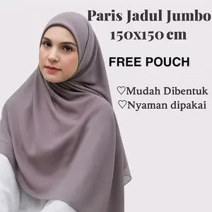 PARIS JADUL SYAR’I HIJAB SEGIEMPAT JUMBO HIJAB WANITA premium jilbab segi Kerudung Syari Muslim 150x150