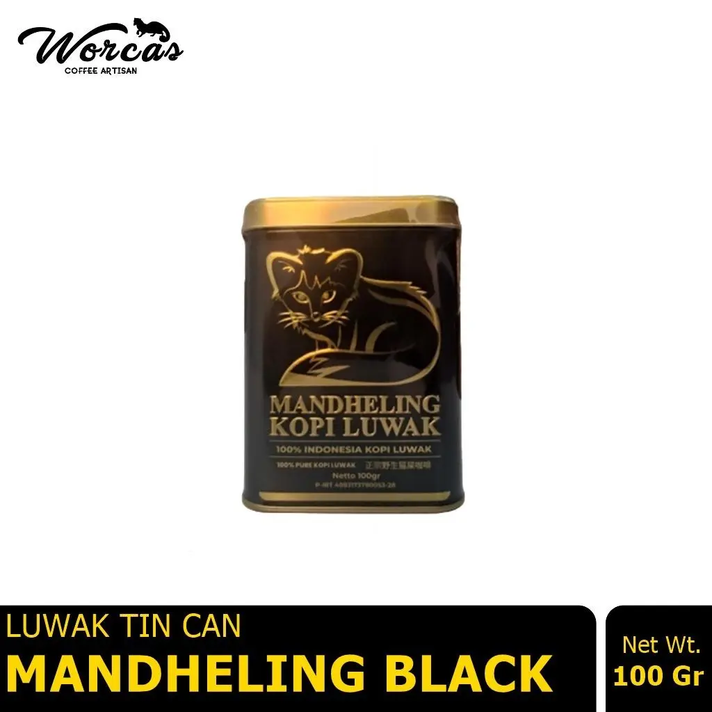 WORCAS Kopi Luwak Mandheling Black Tin Can - 100gr