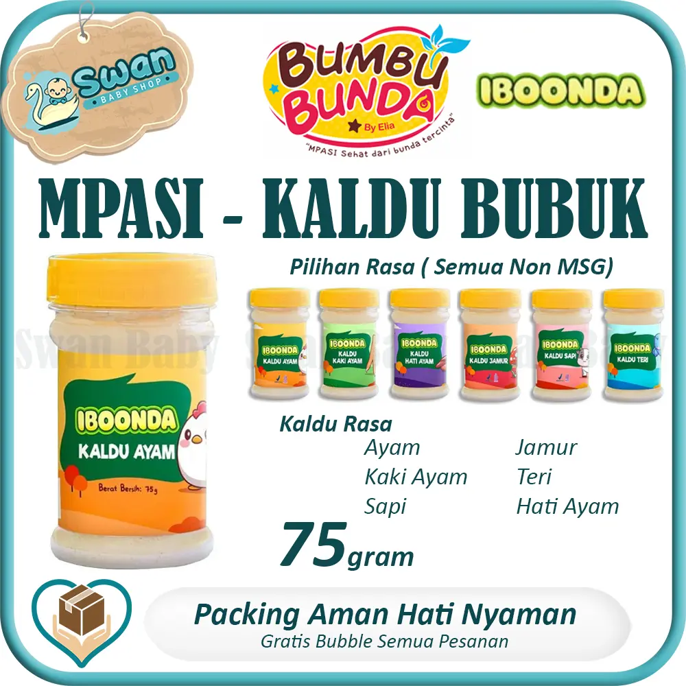 IBOONDA By Bumbu Bunda Elia Kaldu Mpasi Bubuk 75gr / Kaldu Mpasi Non MSG
