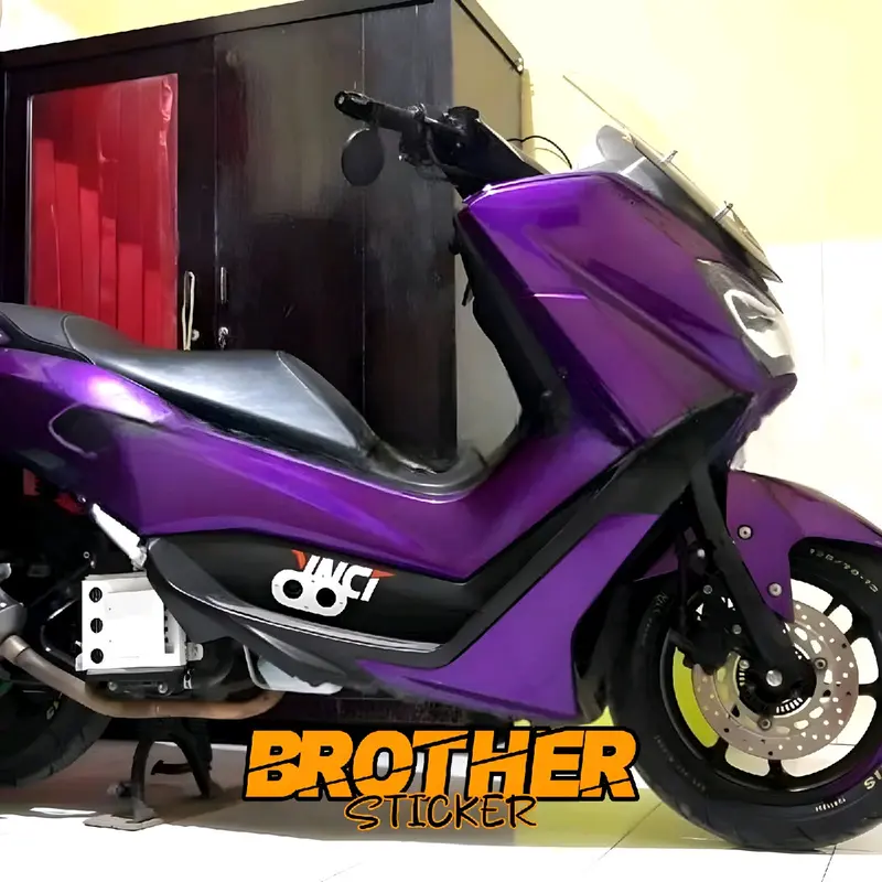 stiker skotlet ungu violet chrome mirror sticker ungu candy glossy metalik Motorcycle 4
