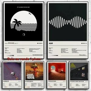 Póster sin marco de detalles de la banda del álbum musical, Gorillaz/Arctic Monkeys, AM, rap, hip hop y rock; arte mural para decoración del hogar, estilo kawaii, decoración para habitación