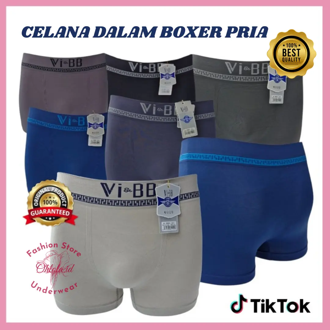 3 Pcs Boxer Laki Laki Dewasa Remaja Celana Dalam Pria Kolor Cowok Lembut Katun Motif Kotak Polos Pendek