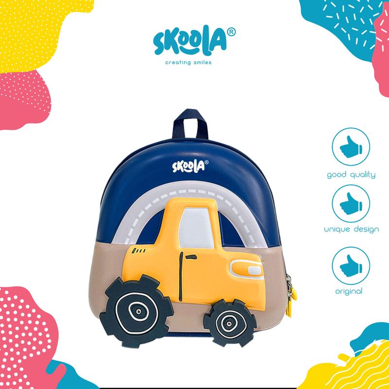 Skoola Tas Sekolah Anak PAUD Laki - Laki Ransel Traktor - Kuruma Fashion 1