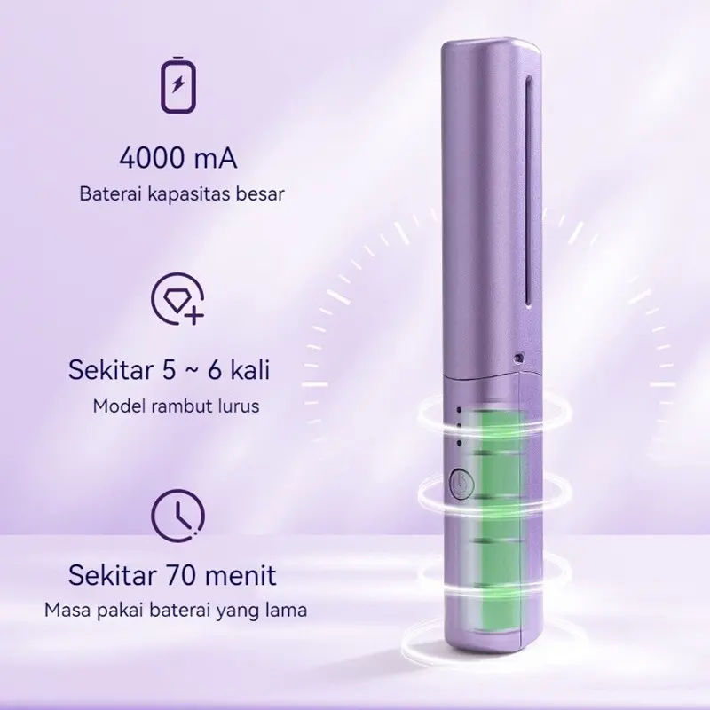Sisir Rambut Anti Kusut 2 in 1 Pelurus Rambut Elektrik Isi Ulang Mobile Heat Comb 5