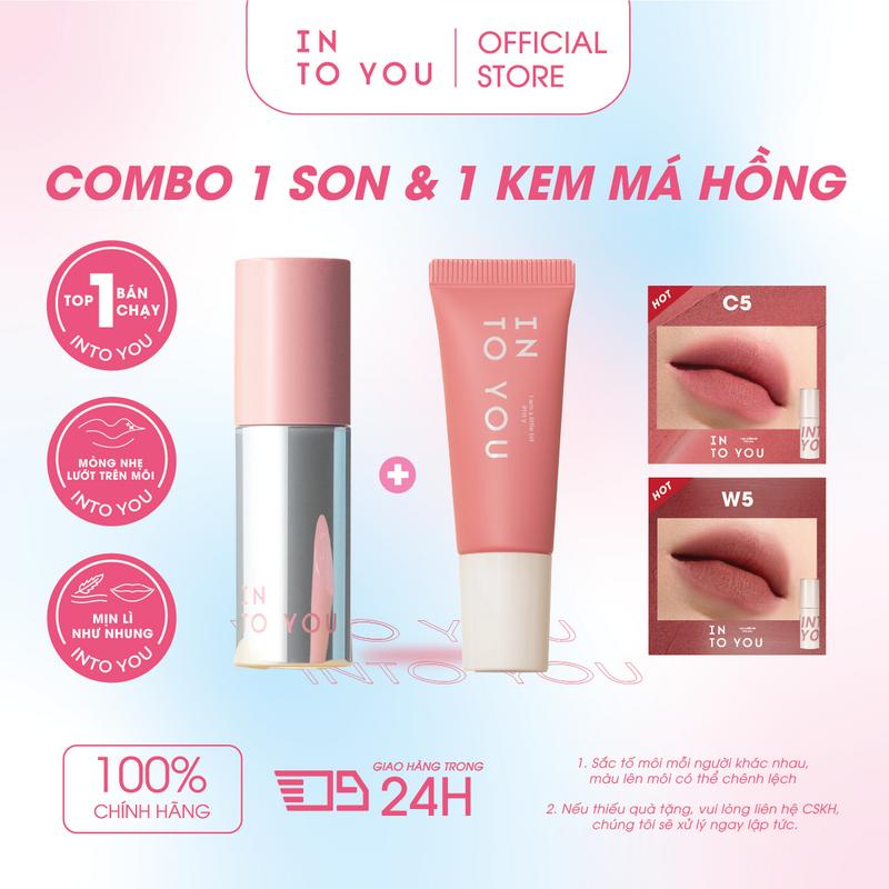 Combo Son Không Khí Mịn Lì 2.0 & Má Hồng Lỏng Mướt Mịn INTO YOU – Lên Màu Tự Nhiên, Lâu Trôi, Nhẹ Như Không