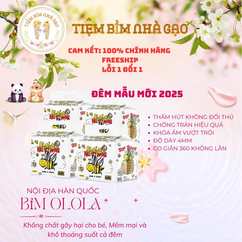  Tã bỉm Olola Honey-Z bản dùng đêm mẫu mới ra nội địa hàn quốc quần khóa ẩm an toàn mềm mịn nhẹ nhàng L26m XL22m XXL18m. Cho Bé 