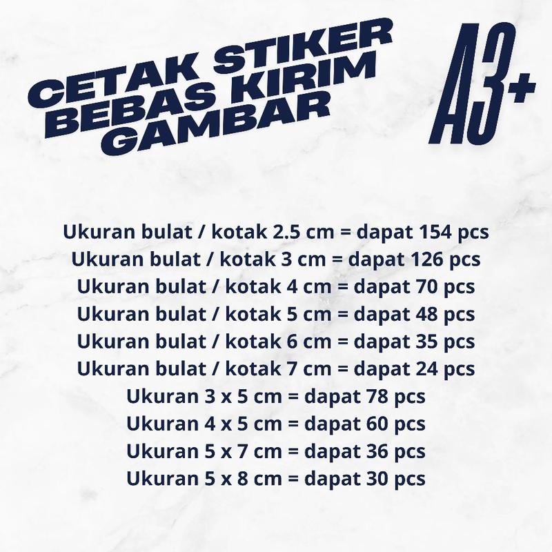 Product Introduction of Cetak Stiker Bebas Kirim Gambar A3+ 22
