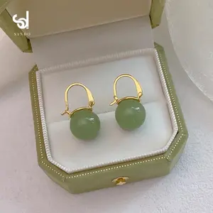 (Bebas beli 2 dapat bonus) A70 Anting giok hijau premium elegan dan cantik