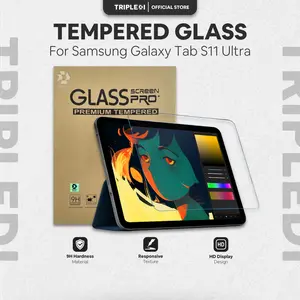 TRIPLEDI Tempered Glass For Samsung Galaxy Tab S11 Ultra 14.6 inch 2025 TD3301 Anti Gores Screen Guard 9H Hardness Pelindung Layar Tablet Scratch Protector SM-X930 SM-X930N SM-X936B SM-X930N