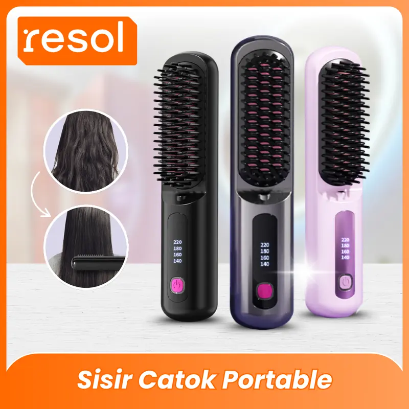 Resol Sisir Catok Portable Tanpa Kabel Catokan Meluruskan 0