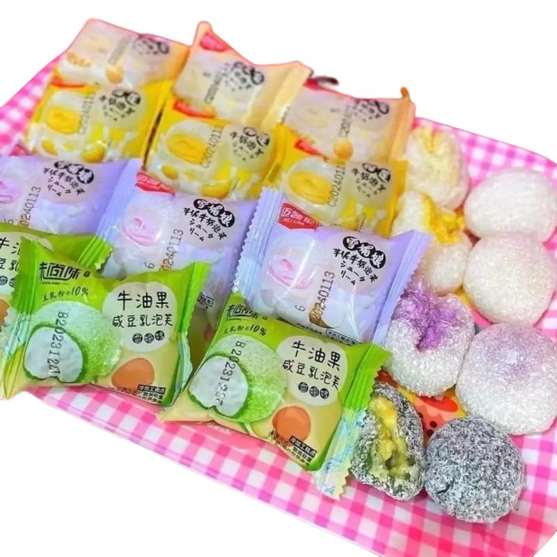   Thùng 1,5kg  50 Chiếc Bánh MoChi Nhân Kem Vị Sầu Riêng Bơ Khoai Môn Việt Quất Ăn Vặt Food Cake Nho 