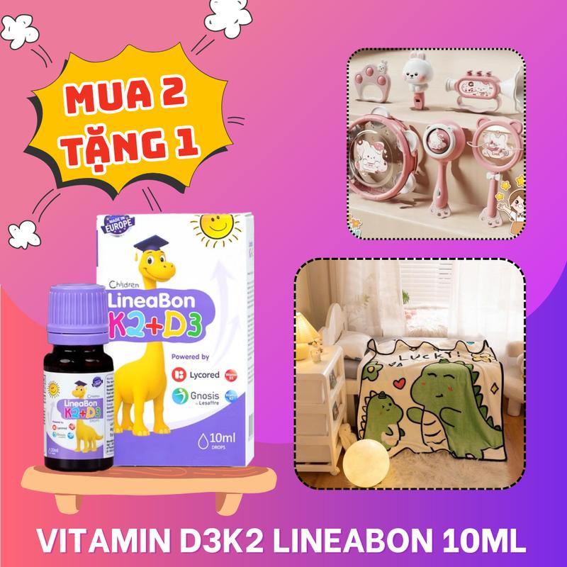 KOL QUÀ TẶNG HẤP DẪN Mua 2 Lọ LineaBon Vitamin D3 K2 10ml dạng GIỌT - Vitamin tăng chiều cao cho bé chính hãng